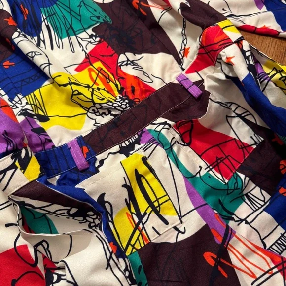 Lisa 2020 Graphic Art Print Jumpsuit | Bold Pop Art Colorful | Size L / XL - Picture 8 of 10